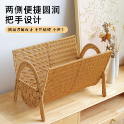 Handmade Plastic Woven Magazine Rack, Model Room Bookshelf, Living Room Floor-Standing Small Bookshelf, Storage Rack, Double-Layer Storage Rack Handmade Plastic Woven Magazine Rack, Model Room Bookshelf, Living Room Floor-Standing Small Bookshelf, Storage Rack, Double-Layer Storage Rack