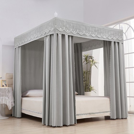 Dedu Mosquito Nets integrated shading home bedroom wind 1.5 meters European style 1.8m bed floor princess wind bed mantle Dedu Mosquito Nets integrated shading home bedroom wind 1.5 meters European style 1.8m bed floor princess wind bed mantle