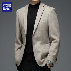 Romon Wool Suit Men's Spring and Autumn New Single-Breasted Jacket High-End Casual Business Woolen Suit Jacket for Men Romon Wool Suit Men's Spring and Autumn New Single-Breasted Jacket High-End Casual Business Woolen Suit Jacket for Men