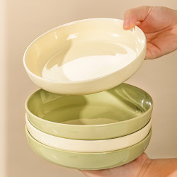 Underglaze Cream-Style Plates, Household Plates, 2025 New Model Dinner Plates, Round Plates, Deep Plates, High-End Tableware Underglaze Cream-Style Plates, Household Plates, 2025 New Model Dinner Plates, Round Plates, Deep Plates, High-End Tableware