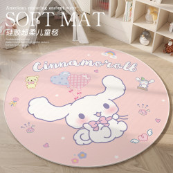Kuromi Round Carpet Gaming Computer Chair Floor Mat Children's Room Decoration Bedroom Carpet Stain-Resistant and Wear-Resistant Foot Mat Kuromi Round Carpet Gaming Computer Chair Floor Mat Children's Room Decoration Bedroom Carpet Stain-Resistant and Wear-Resistant Foot Mat