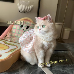 Cat and Dog Princess-Style Mesh Embroidered Princess Dress Anti-Shedding Clothing Suspender Dress Cute Golden Gradient Panda Cat and Dog Princess-Style Mesh Embroidered Princess Dress Anti-Shedding Clothing Suspender Dress Cute Golden Gradient Panda