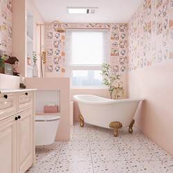 All-Ceramic Bathroom Wall Tiles French Cartoon Kitty Cat Tiles 400X800 Background Wall Flower Slices Bathroom Tiles All-Ceramic Bathroom Wall Tiles French Cartoon Kitty Cat Tiles 400X800 Background Wall Flower Slices Bathroom Tiles