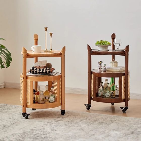 Solid wood rattan storage cart living room t-bedroom coffee table movable round cabinet Nordic style sofa side
Solid wood rattan storage cart living room t-bedroom coffee table movable round cabinet Nordic style sofa side