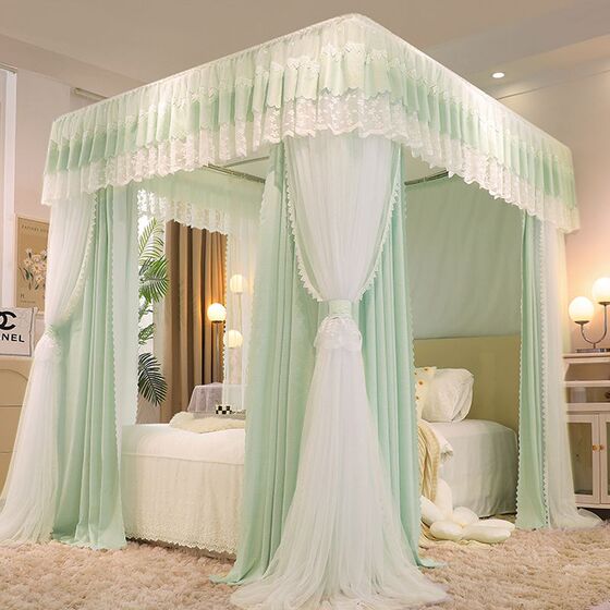 New double-layer blackout bed curtain mosquito net integrated three-door curtain household palace floor-standing W Princess bedroom bed
New double-layer blackout bed curtain mosquito net integrated three-door curtain household palace floor-standing W Princess bedroom bed