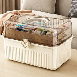 Spot quick-release medicine box for home use large storage box household multi-layer large-capacity storage box portable first aid medicine box Spot quick-release medicine box for home use large storage box household multi-layer large-capacity storage box portable first aid medicine box