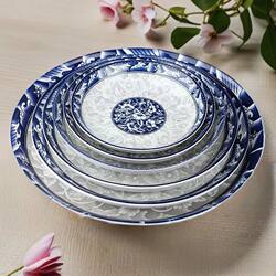 Blue and White Porcelain Large Ceramic Plate, Dish Plate, Household Rice Plate, Soup Plate, Fruit Plate, Dinner Plate, Microwave Tableware, Dish Plate Blue and White Porcelain Large Ceramic Plate, Dish Plate, Household Rice Plate, Soup Plate, Fruit Plate, Dinner Plate, Microwave Tableware, Dish Plate