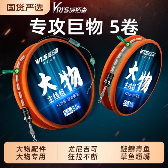 Weituosen big line fishing main line finished product set complete set of authentic green grass carp silver carp bighead carp giant fish line blue fish
Weituosen big line fishing main line finished product set complete set of authentic green grass carp silver carp bighead carp giant fish line blue fish