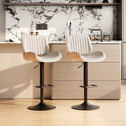 Solid Wood Bar Stool with Adjustable Height, Swivel, High Stool for Hotel Front Desk, Leather Island Chair, Coffee Shop Solid Wood Bar Stool with Adjustable Height, Swivel, High Stool for Hotel Front Desk, Leather Island Chair, Coffee Shop