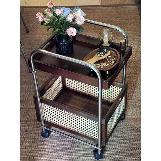 Solid wood movable side table storage medium-sized small cart living room coffee table storage rack snack storage rack rattan retro
Solid wood movable side table storage medium-sized small cart living room coffee table storage rack snack storage rack rattan retro
