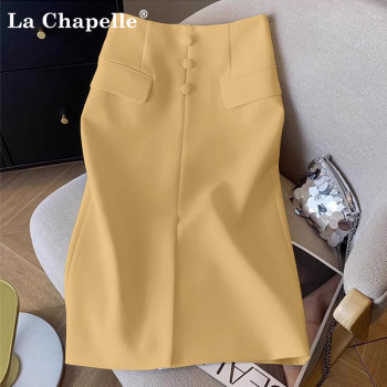 Lasha slit suit skirt temperament mid-length skirt 
Lasha slit suit skirt temperament mid-length skirt