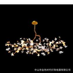 New Chinese style restaurant lamps light luxury atmospheric villa dining table art living room full copper branch crystal tea room chandelier lamp New Chinese style restaurant lamps light luxury atmospheric villa dining table art living room full copper branch crystal tea room chandelier lamp