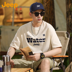 Jeep Jeep 2025 New T-Shirt Men's Pure Cotton Heavyweight Thick Clothing Summer Round Neck Couple Short-Sleeved T-Shirt Jeep Jeep 2025 New T-Shirt Men's Pure Cotton Heavyweight Thick Clothing Summer Round Neck Couple Short-Sleeved T-Shirt