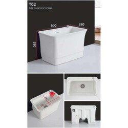 60 long mop pool with station control rectangular mop basin ceramic easy-to-clean mop bucket T02 60 long mop pool with station control rectangular mop basin ceramic easy-to-clean mop bucket T02
