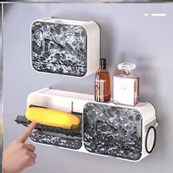 Creative drain soap box household light luxury v high-end bathroom toilet soap dish internet celebrity soap storage rack Creative drain soap box household light luxury v high-end bathroom toilet soap dish internet celebrity soap storage rack