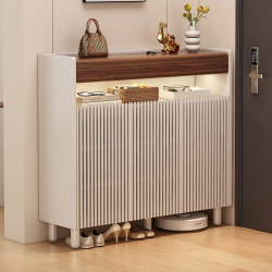 Solid Wood Large-Capacity Shoe Cabinet and Storage Cabinet All-In-One Two-In-One Home Entryway Cabinet Cream Style New Model Solid Wood Large-Capacity Shoe Cabinet and Storage Cabinet All-In-One Two-In-One Home Entryway Cabinet Cream Style New Model