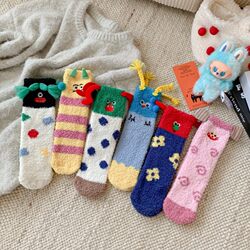 Thickened coral velvet socks, women's mid-calf socks, winter warm stockings, cute confinement socks, sleep socks, furry floor socks Thickened coral velvet socks, women's mid-calf socks, winter warm stockings, cute confinement socks, sleep socks, furry floor socks