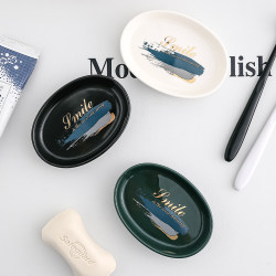 Spot quick-release soap box style light luxury bathroom hotel ceramic creative soap holder soap dish soap box Spot quick-release soap box style light luxury bathroom hotel ceramic creative soap holder soap dish soap box