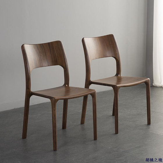 Black walnut solid wood dining chair Nordic simple log solid wood mortise and tenon backrest chair Chinese style office and home chair furniture
Black walnut solid wood dining chair Nordic simple log solid wood mortise and tenon backrest chair Chinese style office and home chair furniture