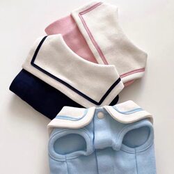 Navy collar spring and summer puppy clothes Bichon Frize Navy collar spring and summer puppy clothes Bichon Frize