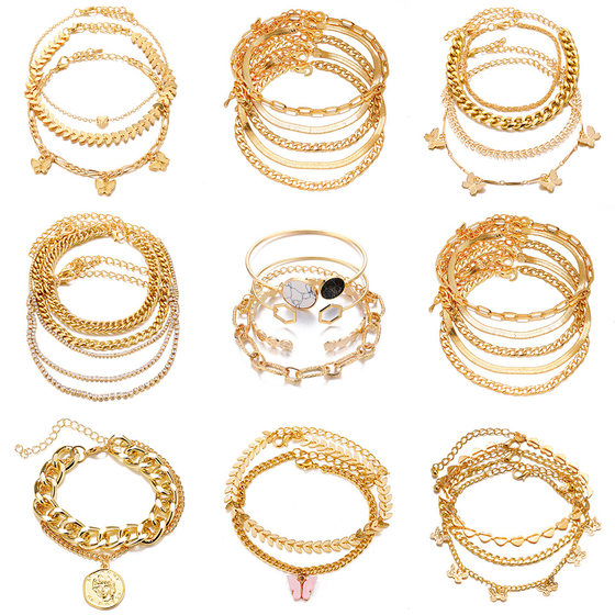 European and American cross-border personalized retro thick chain anklet set ins cold style retro anklet bracelet set for women
European and American cross-border personalized retro thick chain anklet set ins cold style retro anklet bracelet set for women