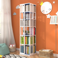 Solid Wood Large-Capacity Rotating Bookshelf 360-Degree Floor-Standing Bookcase 2025 New Model Children's Iron Multi-Layer Storage Rack Solid Wood Large-Capacity Rotating Bookshelf 360-Degree Floor-Standing Bookcase 2025 New Model Children's Iron Multi-Layer Storage Rack