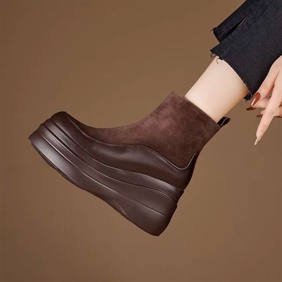 Thick-soled Martin boots, 2024 autumn and winter retro M super high heels, high-heeled fashion boots brown
Thick-soled Martin boots, 2024 autumn and winter retro M super high heels, high-heeled fashion boots brown