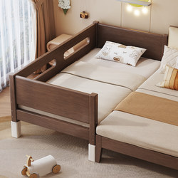 Solid wood spliced bed with widened bedside children's bed Solid wood spliced bed with widened bedside children's bed