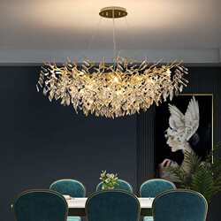 Luxury crystal lamp simple and atmospheric French luxury duplex building American branch light luxury living room crystal chandelier round Luxury crystal lamp simple and atmospheric French luxury duplex building American branch light luxury living room crystal chandelier round