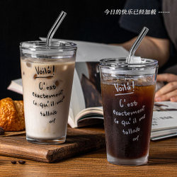 High-Quality Glass Water Cup for Girls, Coffee Cup, ins Style, High Temperature Resistant, Beverage, Flower Tea, Breakfast, Milk Cup, Household Use High-Quality Glass Water Cup for Girls, Coffee Cup, ins Style, High Temperature Resistant, Beverage, Flower Tea, Breakfast, Milk Cup, Household Use