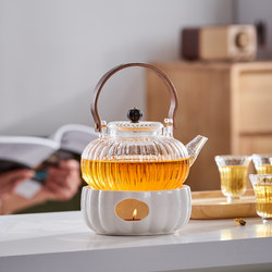 Candle Heating Insulated Flower Teapot Set, Glass Fruit Tea Set, Beauty Salon Herbal Tea Brewing Glass Pot and Cup Candle Heating Insulated Flower Teapot Set, Glass Fruit Tea Set, Beauty Salon Herbal Tea Brewing Glass Pot and Cup