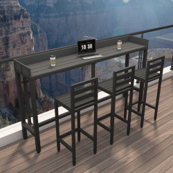 Casual Outdoor Balcony Bar Table, Milk Tea Shop Cafe Long Table, Waterproof and Sun-Resistant Outdoor Table and Chairs Casual Outdoor Balcony Bar Table, Milk Tea Shop Cafe Long Table, Waterproof and Sun-Resistant Outdoor Table and Chairs