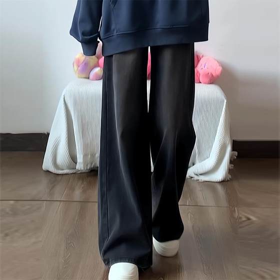 Black jeans, summer thin small wide-leg pants, women's fat mm slimming, loose, drape, narrow version straight pants
Black jeans, summer thin small wide-leg pants, women's fat mm slimming, loose, drape, narrow version straight pants