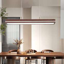 Walnut restaurant chandelier minimalist Zen tea room desk new Chinese style long dining table wooden lamp Walnut restaurant chandelier minimalist Zen tea room desk new Chinese style long dining table wooden lamp