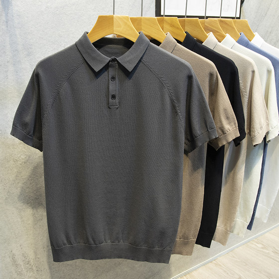 New summer rag-shoulder men's polo shirt short-sleeved lapel trendy sweater versatile breathable T-shirt casual top New summer rag-shoulder men's polo shirt short-sleeved lapel trendy sweater versatile breathable T-shirt casual top