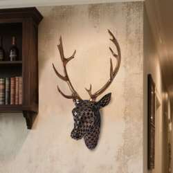 Popular mosaic deer head wall hanging animal head statue square antlers pendant home furnishings living room entrance decoration Popular mosaic deer head wall hanging animal head statue square antlers pendant home furnishings living room entrance decoration