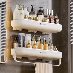 Bathroom storage rack without holes, towel rack, wall-mounted bathroom storage rack, bathroom storage rack Bathroom storage rack without holes, towel rack, wall-mounted bathroom storage rack, bathroom storage rack