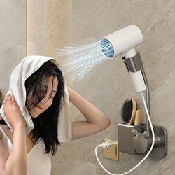 Lazy hair dryer rack, bathroom storage rack, no punching, rotatable wall-mounted hair dryer storage rack, hanger Lazy hair dryer rack, bathroom storage rack, no punching, rotatable wall-mounted hair dryer storage rack, hanger