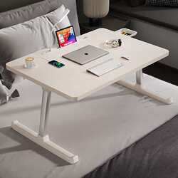 Small bed table with table lamp, foldable study table, children's home bedroom bay window small desk with movable support Small bed table with table lamp, foldable study table, children's home bedroom bay window small desk with movable support