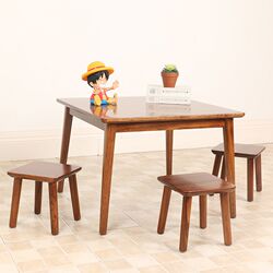Small black gold wood table baby dining table children's game table toy table study table solid wood desk chair Small black gold wood table baby dining table children's game table toy table study table solid wood desk chair
