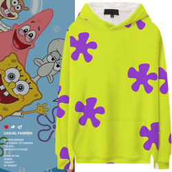 Cartoon Spongebob Sweatshirt Male Hooded Patrick Around Spring and Autumn Clothes Couple Clothes Easiest for match Outwear Trendy Cartoon Spongebob Sweatshirt Male Hooded Patrick Around Spring and Autumn Clothes Couple Clothes Easiest for match Outwear Trendy