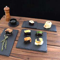 Black Stone Plate Slate Dinner Plate Western Steak Stone Plate Japanese Sushi Stone Plate Tableware Stone Rock Plate Black Stone Plate Slate Dinner Plate Western Steak Stone Plate Japanese Sushi Stone Plate Tableware Stone Rock Plate