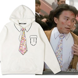 Stephen Chow Style Tie-Print Sweatshirt for Men, 2025 New Autumn and Winter Hooded Jacket, Dragon's Descendants Clothing Stephen Chow Style Tie-Print Sweatshirt for Men, 2025 New Autumn and Winter Hooded Jacket, Dragon's Descendants Clothing