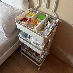 Baby Movable Storage Rack Stroller Newborn Bedroom Bedside Maternal and Infant Supplies Multi-Layer Storage Rack Baby Movable Storage Rack Stroller Newborn Bedroom Bedside Maternal and Infant Supplies Multi-Layer Storage Rack