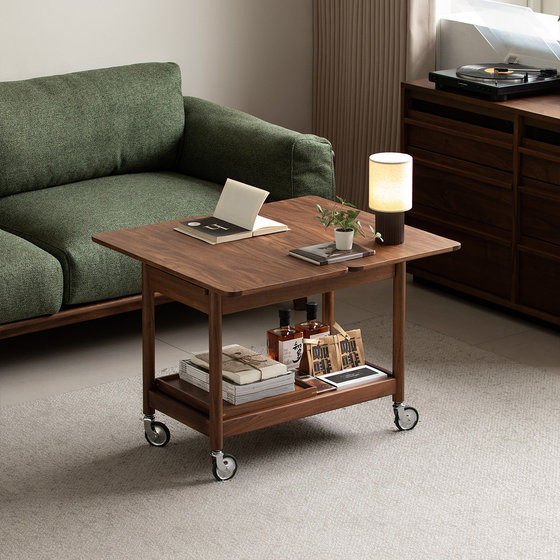 Out of life, horizontal and horizontal cart moving side, black walnut small apartment living room small coffee table solid wood corner table
Out of life, horizontal and horizontal cart moving side, black walnut small apartment living room small coffee table solid wood corner table