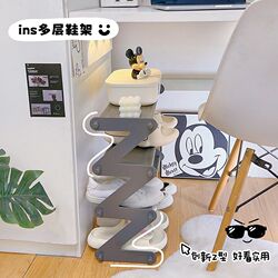 Multi-layer simple shoe rack new folding household storage small narrow doorway dormitory shoe cabinet children's shoe storage cabinet Multi-layer simple shoe rack new folding household storage small narrow doorway dormitory shoe cabinet children's shoe storage cabinet