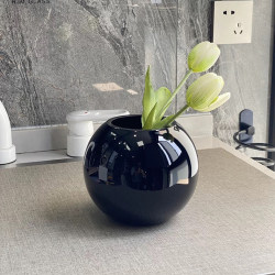 Handmade Thickened Light Luxury Elegant Natural Color Glass Sphere Vase Creative Flower Arrangement Hydroponic Green Plant Hotel Lobby Decoration Handmade Thickened Light Luxury Elegant Natural Color Glass Sphere Vase Creative Flower Arrangement Hydroponic Green Plant Hotel Lobby Decoration