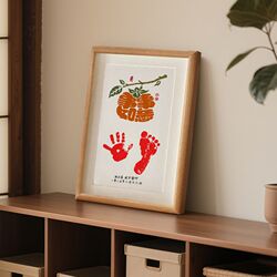 One-year-old hand and foot prints, full moon souvenir photo frame, 100-day newborn baby hand prints and footprints, baby birth commemorative calligraphy and painting One-year-old hand and foot prints, full moon souvenir photo frame, 100-day newborn baby hand prints and footprints, baby birth commemorative calligraphy and painting