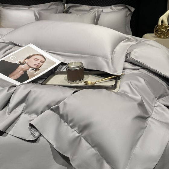 Category A maternal and infant 100-count long-staple cotton four-piece set 100% cotton bed sheets and quilt covers simple solid color cotton bedding 
Category A maternal and infant 100-count long-staple cotton four-piece set 100% cotton bed sheets and quilt covers simple solid color cotton bedding