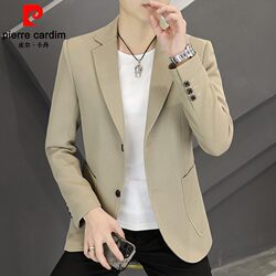 Pierre Cardin Casual Suit for Men, New Spring and Autumn Korean Style Trendy Slim-Fit Suit with a High-End Feel, No-Iron Jacket Pierre Cardin Casual Suit for Men, New Spring and Autumn Korean Style Trendy Slim-Fit Suit with a High-End Feel, No-Iron Jacket